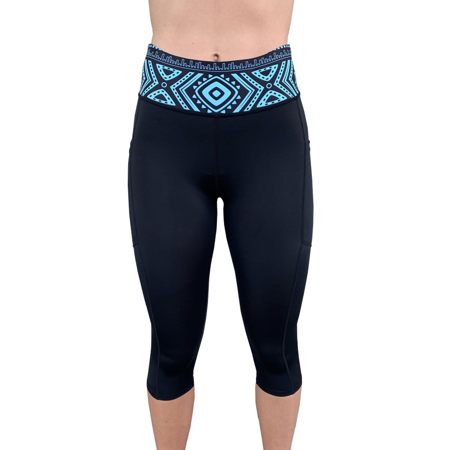 Vaikobi Active Paddle Capri Pants 2022 - Black/Teal VK-240 | Coast Outdoors  | Great Deals on Skiing, Snowboarding  Much More