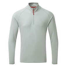 Gill Mens UV Tec Zip Neck Long Sleeve Tee - Grey