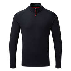 T-Shirt À Manches Longues Pour Hommes Uv Tec À Col Zippé - Bleu Marine