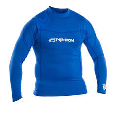 2023 Typhoon Long Sleeve Flat Locked Rash Vest - Aqua Blue