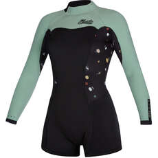 Mystic Womens Diva 2/2mm B-Zip Longarm Shorty Wetsuit  - Black 200072