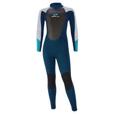 Sola Kids Fire 4/3mm Back Zip Wetsuit 2023 - Navy/Grey A1509