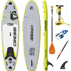 Cressi 10'6" Solid Paddleboard Gonfiabile A Doppia Camera - Grigio/fluo Nb011070