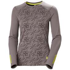 Haut Thermique Helly Hansen Lifa Active Graphic Crew Femme - Gris Moineau 49401