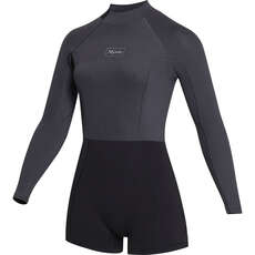 Mystic Womens Lunar 2/2mm Back-Zip Longarm Shorty Wetsuit - Black 230111