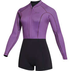 Mystic Womens Lunar 2/2mm Front-Zip Longarm Shorty Wetsuit - Sunset