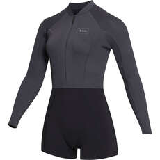 Mystic Womens Lunar 2/2mm Front-Zip Longarm Shorty Wetsuit - Black 230112