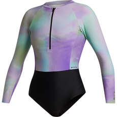 Mystic Womens Jayde Long Sleeve Swimsuit  - Purple/Green 240181