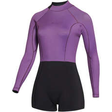 Mystic Womens Lunar 2/2mm Back-Zip Longarm Shorty Wetsuit - Sunset