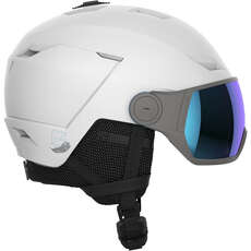 2024 Salomon Womens ICON LT Visor Ski / Snowboard Helmet - White/Blue