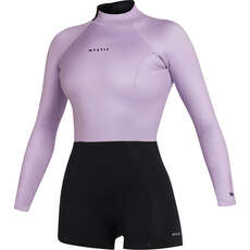 Mystic Womens Lunar 2/2mm Back-Zip Longarm Shorty Wetsuit - Pink/Purple