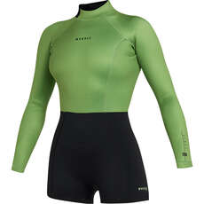 Mystic Womens Lunar 2/2mm Back-Zip Longarm Shorty Wetsuit - Soft Green