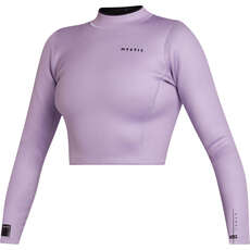 Mystic Womens Lunar 2 Long Sleeve Wetsuit Crop Top - Pink Purple