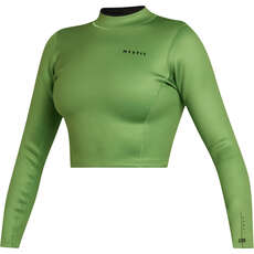 Mystic Womens Lunar 2 Long Sleeve Wetsuit Crop Top - Soft Green