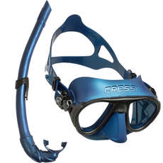 Cressi Calibro Corsica Mask & Snorkel Set - Blue/Black