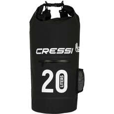 Cressi Dry Bag Back Pack with Zip Pocket - 20L - Black