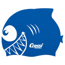 Cressi Kids Shark Silicon Swimming Cap - Royal Blue