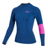 Mystic Womens Lunar 2 Gbs Gilet Manica Lunga Neoprene Rashvest - Estate Blu