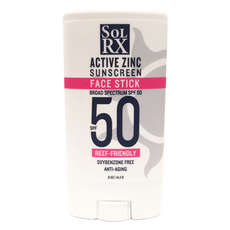 SolRX Active Zinc SPF50+ Water Resistant Sunscreen Face Stick - 14.2g