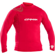 Typhoon Long Sleeve Flat Locked Rash Vest - Rich Red 430012