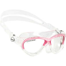 Cressi Mini Cobra Kids Swimming Goggles - Clear/Pink- Age 7-15